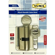 YUMA |  Kilit Silindiri, Mandallı Bilyalı  [68 mm, Nikel]