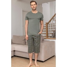 Aydoğan Erkek Civan Modal Bermuda Açık Haki Pijama Takım 0028