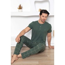 Aydoğan Erkek Civan Modal Kısa Kol Haki Pijama Takım 7997