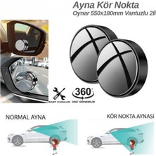 Otokap Universal Oto Kör Nokta Aynası Gerçek Ayna Yuvarlak 55 mm Oynar 2 Adet Yüksek Kalite Vantuzlu