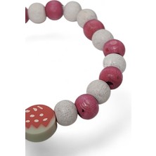 Aydota Ahşap Kız Çocuk Bileklik - Karanlıkta Parlayan Gülen Yüz