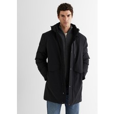 Gant Erkek Siyah Standart Fit Kapüşonlu Mont 7125396T.5