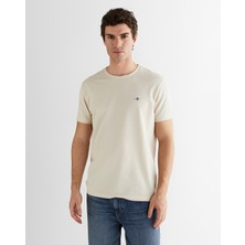 Gant Erkek Bej Regular Fit Bisiklet Yaka T-Shirt 2325149T.34