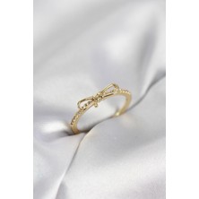 Claris Fiyonk Model Zirkon Taşlı Gold Renk Kadın Yüzük