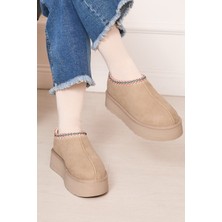 SRC Içi Kürklü Kalın Taban Mini Bot Bej