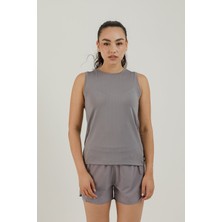 Airlife Sportswear Sıfır Yakalı ve Kolsuz Kadın Sporcu Tişörtü Gri