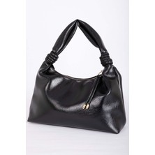 DMC Zarif Büzgü Detaylı El & Omuz Çantası Siyah