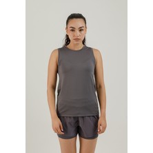 Airlife Sportswear Sıfır Yakalı ve Kolsuz Kadın Sporcu Tişörtü Smoked