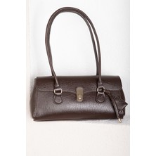 DMC Retro Kilit Detaylı Baget Çanta Kahve