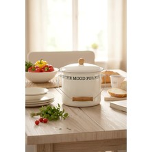 Feyza Design Emaye Bakraç 18 Cm, Ahşap Saplı, 4 Litre, Dayanıklı ve Şık Tasarım