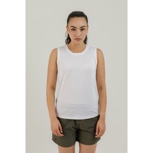 Airlife Sportswear Hafif Açık Yakalı ve Arka Açık Detaylı Kadın Sporcu Atleti Beyaz