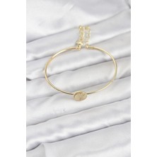 Claris Gold Renk Pirinç Model Kadın Bileklik