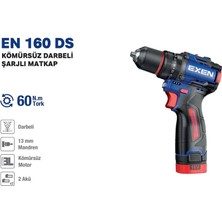 Exen En 160 Ds 16 V. 2 Ah. 60 Nm. Kömürsüz Darbeli Şarjlı Matkap
