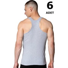 Tutku Erkek Sporcu Rambo Atlet 6'lı Gri Ribanalı Likralı Nefes Alabilir ve Rahat Kesim