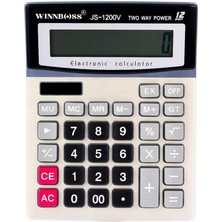 Go İthalat 12 Haneli Geniş LCD Ekran, Pilli Büyük Düğmeli Hesap Makinesi (5517)