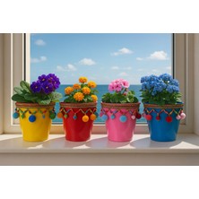 Nf Dekoratif Saksı Akdeniz Mavi  Tekli