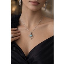 Miraç Gümüş Takı Atölyem 925 Ayar Gümüş Firuze Doğal Taş Kolye