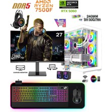 Apphirex Prime 57W Ryzen 5 7500F 16GB Ddr5 1tb M2 SSD RTX5060 27'' 280Hz Beyaz Sıvı Soğutmalı Masaüstü Oyuncu Bilgisayarı