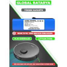 Global Batarya Dreame Z10 Pro Uyumlu Akıllı Robot Süpürge Bataryası 14.4V 6400MAH Li-Ion Pil (Yüksek Kapasite)
