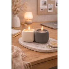 Japon Kiraz Çiçeği Kokulu Beton Mum - Ev Yapımı Dekoratif & Hediyelik Mum