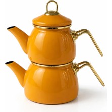 Pr Home Emaye Mini Model Emaye Çaydanlık Hardal