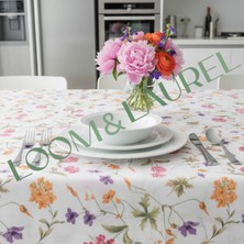 Loom & Laurel Baskılı Yıkanabilir Masa Örtüsü Mutfak Bahçe Piknik Masa Örtüsü
