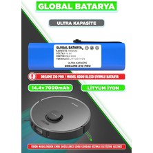 Global Batarya Dreame Z10 Pro Uyumlu Akıllı Robot Süpürge Bataryası 14.4V 7000MAH Li-Ion Pil (Ultra Kapasite)