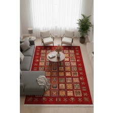 Bazaar Forum Dijital Baskı Kaymaz Pamuk Taban Tüy Dökmez Etnik Desenli Halı Salon Halısı Koridor Halısı