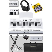 PS4000WH-SET Tuş Hassasiyetli 61 Tuşlu Org Bluetooth USB Midi (Sustain Pedalı Çanta Kulaklık Stand Metod)