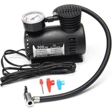 Hava Kompresörü 12V Araç Tipi Çakmaklık Araba Bisiklet Teker Lastik Şambrel Top Şişirme 300 Psı