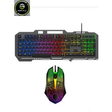 Miaxtreme Siyah USB Gökkuşağı Zemin Aydınlatmalı Q Klavye + Mouse Set Bkb9