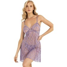 Aria's Closet Arias Closet Lila Kısa Tül Gecelik 4222