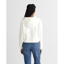 Gant Kadın Beyaz Regular Fit Kapüşonlu Sweatshirt 42525318T.113