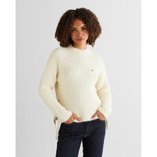 Gant Kadın Krem Cropped Fit Bisiklet Yaka Triko 48925335T.130