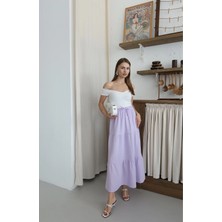 Zengezur Mall Xmpdby Müslin Kumaş Keten Uzun  Lila Pt (Beden: Xl)