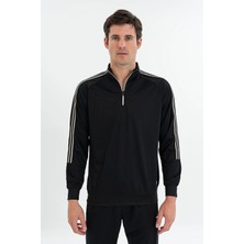 Maraton Comfort Erkek Dik Yaka  Siyah- Sweatshirt