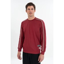 Maraton Comfort Erkek Bisiklet Yaka  Bordo Sweatshirt
