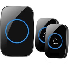 Kenly 2 Buton 1 Alıcı Kablosuz Kapı Zili LED – Uzaktan Kumandalı, 300 Metre Çekim Mesafesi, 60 Zil Sesi, IP44 Suya Dayanıklı, Yüksek Sesli