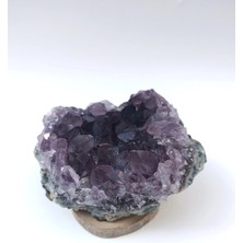 Pozitif Doğal Taş Koyu Mor Doğal Ametist Standlı Dekoratif Parça KMA31