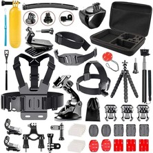50 Parça Aksiyon Kamera Aksesuar Seti Çantalı – Gopro ile Uyumlu, Djı ile Uyumlu, INSTA360 ile Uyumlu Çantalı Spor Montaj Kiti Vlog Seyahat Çekim Aparatları