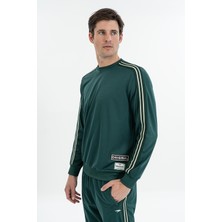 Maraton Comfort Erkek Bisiklet Yaka  Yeşil Sweatshirt