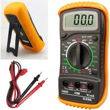 LCD Dijital Multimetre Voltmetre Ac Dc Voltage Otomatik Ranging Multi Metre Test Cihazı Circuit Checker Buzzer (Sarı)