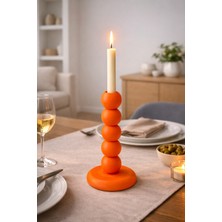 Bit Byte Brick Bubble Desenli Mumluk & Şamdan - Soft Turuncu