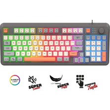 Miaxtreme K82 Numerik Tuş Süper Hafif Süper Sessiz Gaming & Office Göstergeli Ses ve Rgb Kontrol Oyuncu Klavye