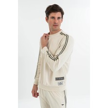 Maraton Comfort Erkek Bisiklet Yaka  Taş- Sweatshirt