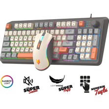 Miaxtreme XU-K820 Reinbow Süper Sessiz Süper Hafif Ses ve Rgb Kontrolcü Gaming Oyuncu Klavye Mouse Set