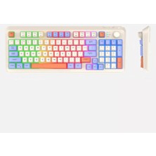 Miaxtreme K94 Bluetooth/2.4g Kablosuz Klavye Işıklı USB Type-C Kablolu Şarj Gösterge Panelli