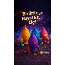 Luga Atölye Roket Tasarımlı Dekoratif Renkli Büyük Boy Kumbara