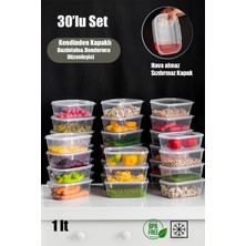 Feyza Design 30'lu Set Derin Dondurucu Için Hava Almaz Saklama Kabı 1l