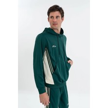 Maraton  Erkek Kapüşonlu  Yeşil Sweatshirt